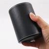 Black PU Leather Pencil Cup for Desktop Stationery Organizer 8 x 11cm