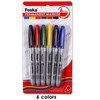 Pack of 6 Colors 2.5mm Bullet Round Tip Permanent Marker Pens