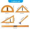 Pack of 5 Pieces Math Geometry Blackboard and Whiteboard Teaching Equipment Set