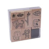 Pack of 9 Cute Cartoon Wood Animal Mini Stamps
