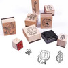 Pack of 9 Cute Cartoon Wood Animal Mini Stamps