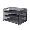 Black Multi-layer Desktop Document Storage Basket Rack 35 x 30 x 27.5cm