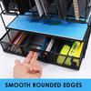 Black Desk Storage Rack Drawer-style File Document Organizer 32 × 23 × 31.3 cm