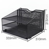 3 Letter Trays and 2 Vertical Sections Black Metal Desk Organizer