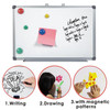 Aluminum Frame Magnetic Horizontal Vertical Whiteboard 120 x 240cm