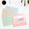 Pack of 12 A4 Assorted Light Pastel Coloured Soft Touch Plastic Document Wallets with Button Closure