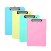 Pack of 4 A4 Assorted Pastel Coloured Plastic Clipboards with Metal Clip and Round Corner