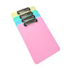 Pack of 4 A4 Assorted Pastel Coloured Plastic Clipboards with Metal Clip and Round Corner