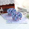 Hydrangea Blue Purple 3D Pop Up Greeting Card