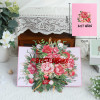 Pink Wrapped Rotating Peony 3D Pop Up Greeting Card
