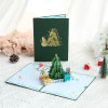 Bronzed Snowman and Tree 3D Pop Up Christmas Card