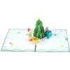 Bronzed Snowman and Tree 3D Pop Up Christmas Card