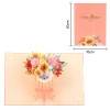 Golden Colorful Flower Bouquet 3D Pop Up Greeting Card