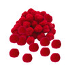 Pack of 50 Deep Red Pom Poms 1.5cm – Soft Fluffy Craft Balls