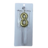 8 Number Gold-Plated Candle For Birthday Party