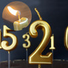 7 Number Gold-Plated Candle For Birthday Party