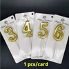 6 Number Gold-Plated Candle For Birthday Party