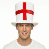 England St. George’s Cross Top Hat - White Red Cross Fancy Dress Party Accessory for Football Sports Events Celebrations Costume