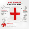 England St. George’s Cross Top Hat - White Red Cross Fancy Dress Party Accessory for Football Sports Events Celebrations Costume