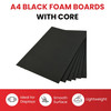 Pack of 10 A4 5mm Black Foam Boards with Core – 210 x 297mm
