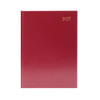 Janrax 2027 A5 Day Per Page Burgundy Desk Diary