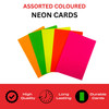 Pack of 400 Assorted Coloured Neon Fluorescent Rectangle Shape 150 x 100mm