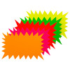 Pack of 600 Assorted Coloured Neon Fluorescent Flashes 100 x 75mm