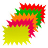 Pack of 400 Assorted Coloured Neon Fluorescent Flashes 150 x 100mm