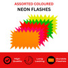 Pack of 400 Assorted Coloured Neon Fluorescent Flashes 150 x 100mm