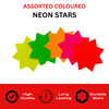 Pack of 1000 Assorted Coloured Neon Fluorescent Stars 42mm