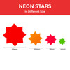 Pack of 600 Assorted Coloured Neon Fluorescent Stars 75 x 75mm