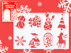 Pack of 8 Christmas Stencils - Holiday Decorating Scrapbooking DIY Window Display Art