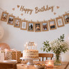Black, White & Kraft Photo Frame Banner Set with Wooden Pegs and Hemp Twine