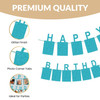 Glitter Blue Photo Insert HAPPY BIRTHDAY Banner with Ribbon