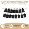 Glitter Gold Photo Insert HAPPY BIRTHDAY with Hearts Banner with Ribbon