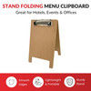 A5 5mm Thick Wooden Stand Folding Menu Clipboard