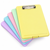 Pack of 5 A4 Pastel Coloured Plastic Clipboard Box Files - Storage Filing Case