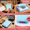 A4 Light Blue Plastic Clipboard Box File With Pencil Holder - Storage Filing Case