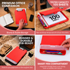 A4 Red Plastic Clipboard Box File With Pencil Holder - Storage Filing Case