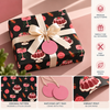 Pack of 2 Dessert Festive Design 50 x 70 cm Gift Wrap Sheets with 2 Tags - Christmas Birthdays Parties Holiday Gifting