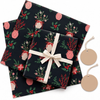 Pack of 2 Winter Bouquet Design 50 x 70 cm Gift Wrap Sheets with 2 Tags - Christmas Seasonal Celebrations Winter Parties