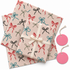 Pack of 2 Bow Pattern Design 50 x 70 cm Gift Wrap Sheets with 2 Tags - Christmas Birthdays Parties Holiday Gifting