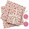 Pack of 2 Tinny Heart Toss Design 50 x 70 cm Gift Wrap Sheets with 2 Tags - Valentine’s Day Christmas Romantic Occasions Birthdays