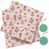 Pack of 2 Little Wildflower Design 50 x 70 cm Gift Wrap Sheets with 2 Tags - Valentine’s Mother's Day Birthdays Everyday Celebrations