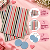 Pack of 2 Candy Stripe Parade Design 50 x 70 cm Gift Wrap Sheets with 2 Tags - Valentine’s Day Birthdays Festive Gifting