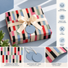 Pack of 2 Confetti Collumns Design 50 x 70 cm Gift Wrap Sheets with 2 Tags - Christmas Birthdays Kids Party Holiday Gifting