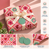 Pack of 2 Floral Tiles Design 50 x 70 cm Gift Wrap Sheets with 2 Tags - Valentine’s Mother's Day Birthdays Everyday Celebrations