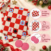 Pack of 2 Festive Checkboard Design 50 x 70 cm Gift Wrap Sheets with 2 Tags - Christmas Valentine’s Mother's Day Everyday Celebrations