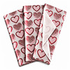 Pack of 5 Heart Medley Design 50 x 70 cm Luxury Red Foil Tissue Sheets - Valentines, Anniversary, Wedding
