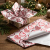 Pack of 5 Heart Medley Design 50 x 70 cm Luxury Red Foil Tissue Sheets - Valentines, Anniversary, Wedding